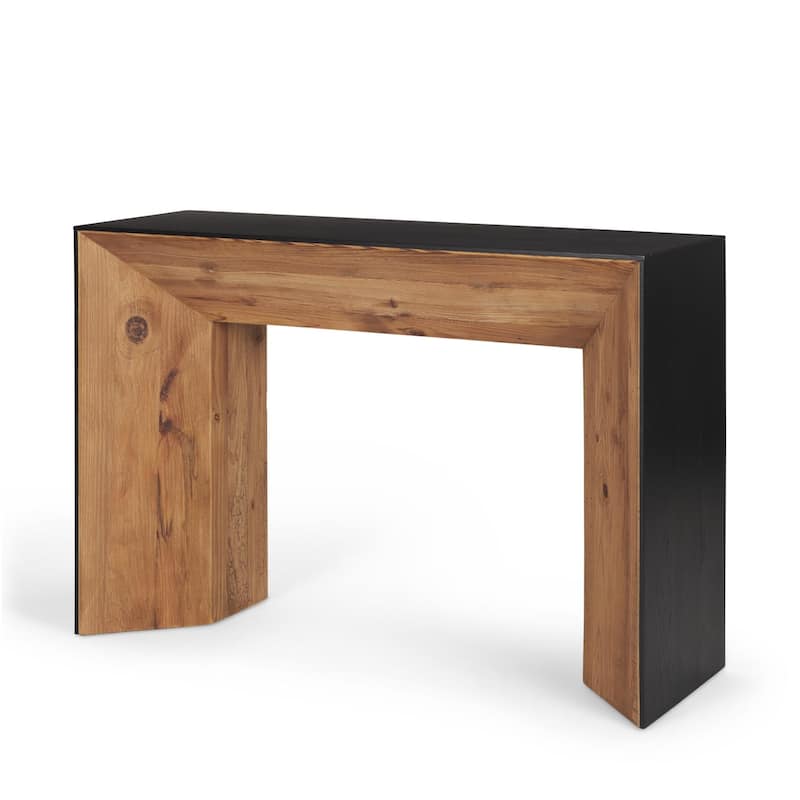 Tabor Natural Wood w/ Black Oak Waterfall Console Table - 47.0L x 16.0W x 31.0H