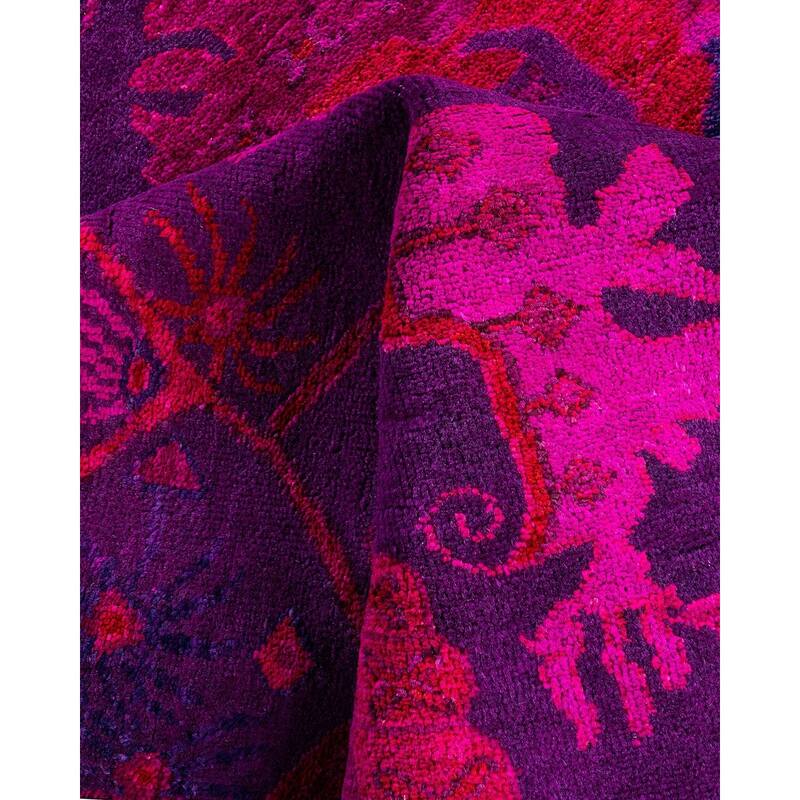 Vibrance One-of-a-Kind Hand-Knotted Area Rug - Purple, 5' 3" x 7' 8" - 5' 3" x 7' 8"