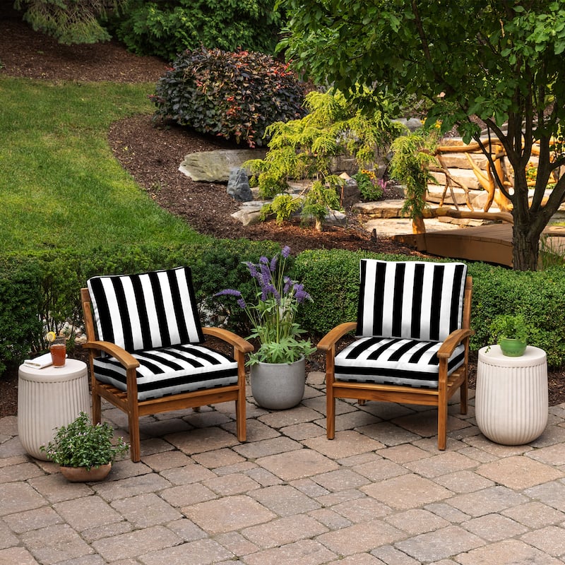 ARDEN Outdoor Plush Modern Tufted Blowfill Deep Seat Set, 24 x 24