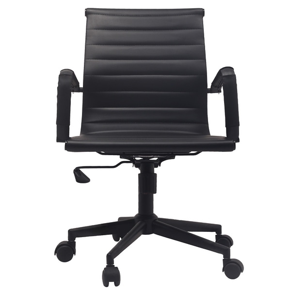 Black ribbed office best sale chair