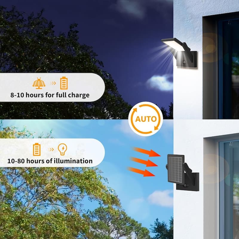 Solar Wall Lights Outdoor Motion Sensor Wall Sconce Dimmable Porch Lights