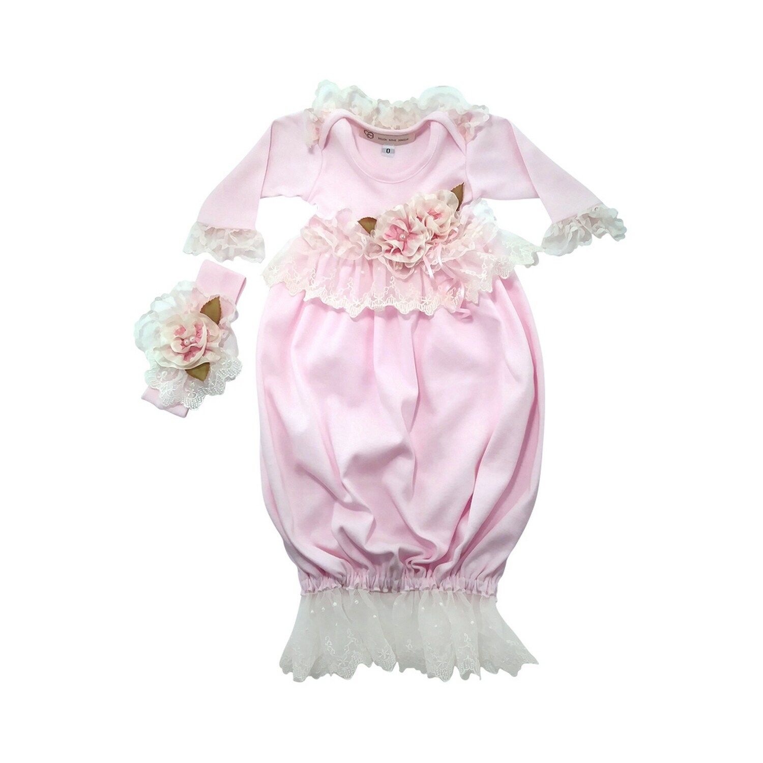 Shop Nick And Nellie Baby Girls Pink Blush Ivory Lace Accented