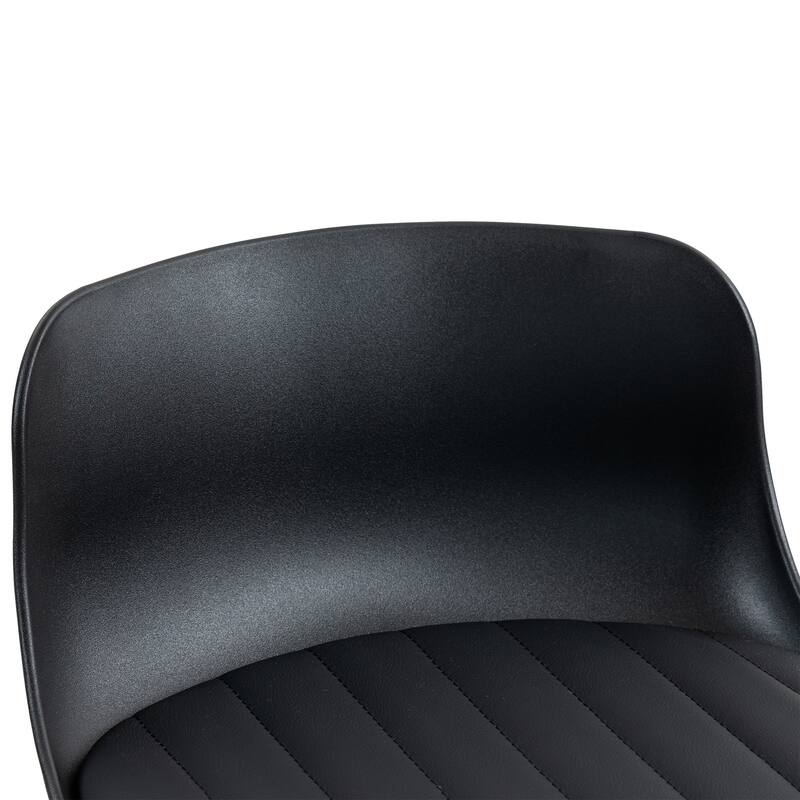 Counter Height Bar Stools Set of 2, Height Adjustable Swivel Bar Stools, Armless PU Leather Kitchen Island Chairs