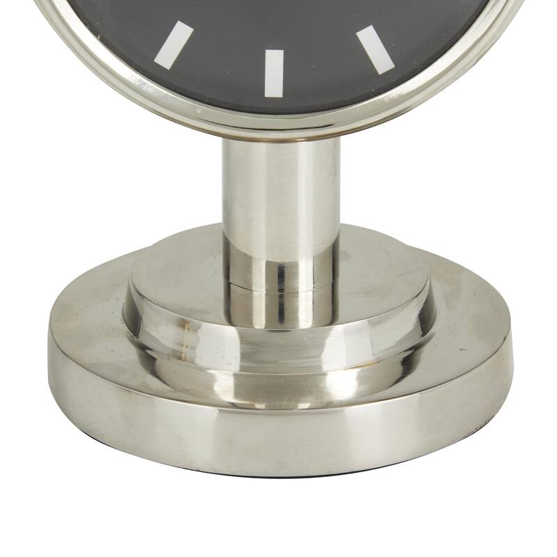 Stainless Steel Metal Small Clock with Numberless Black Clockface - Silver or Gold - Roche River Decor