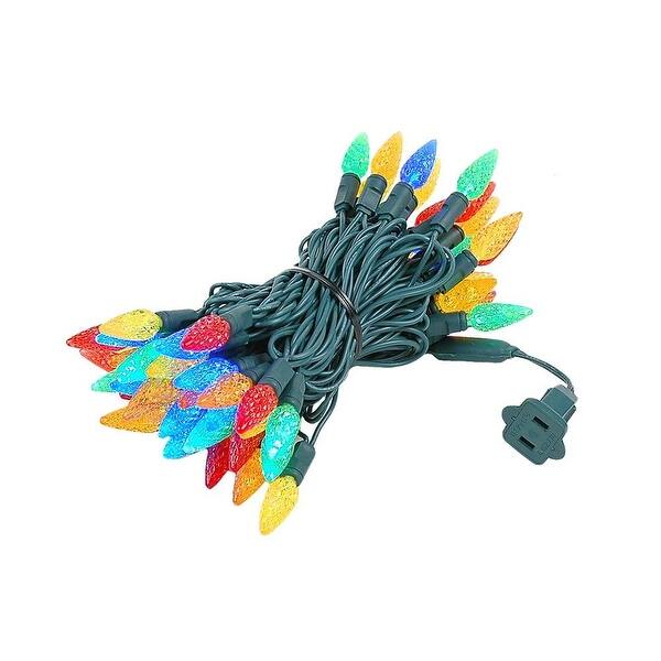 slide 2 of 6, 70 Light C6 True Twinkle LED Christmas Mini Light Set, Multicolor, Green Wire, 24 Feet String Lights - Multi