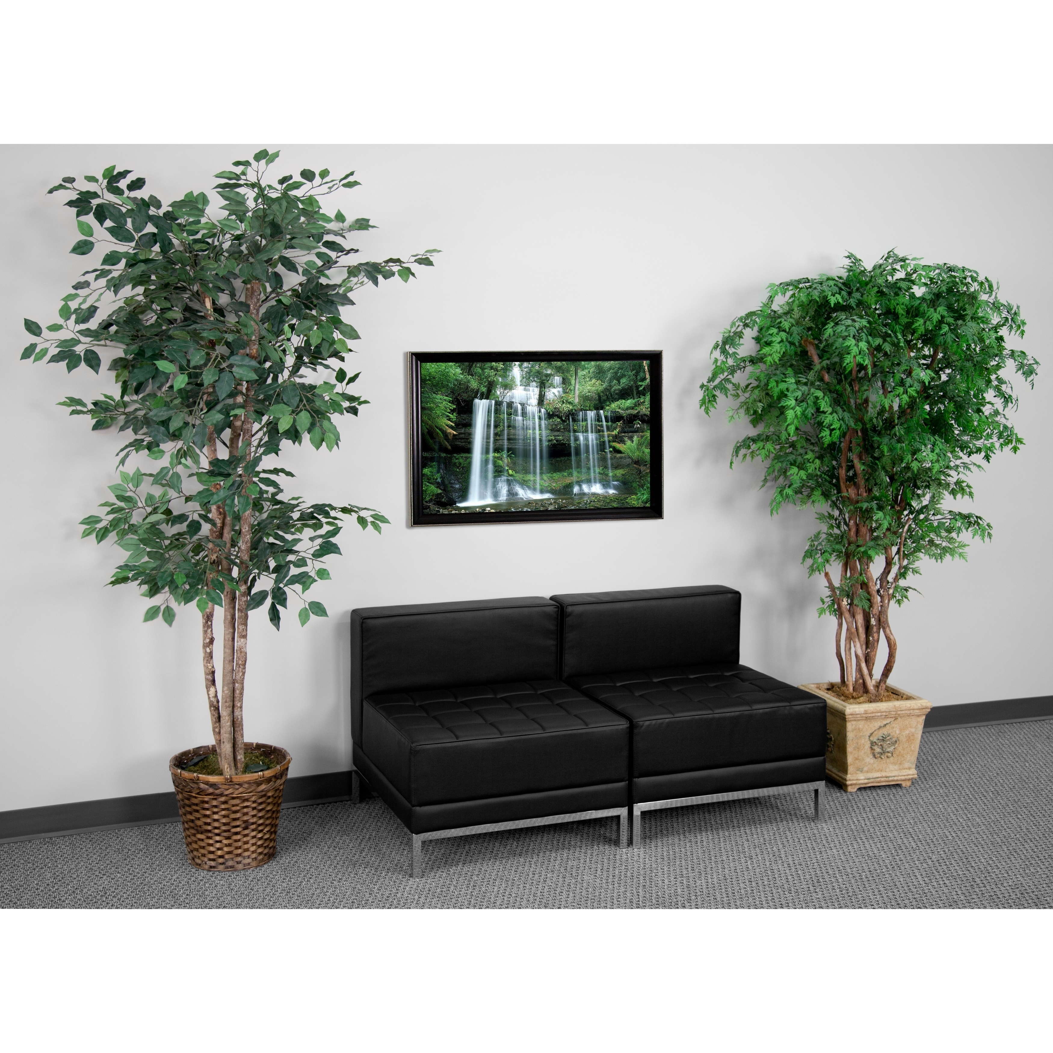 2 Piece LeatherSoft Modular Lounge Set with Taut Back and Seat - 56"W x 28.75"D x 27.25"H