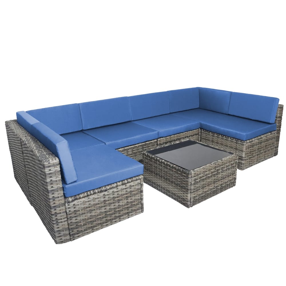 7 Piece Patio Furniture Sets Outdoor Sectional Sofa