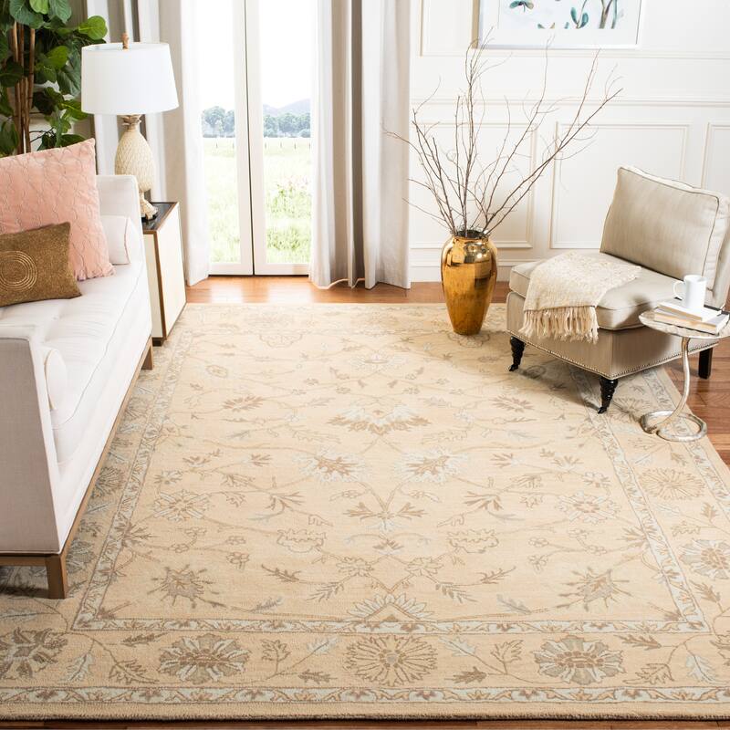 SAFAVIEH Handmade Wyndham Donjeta Modern Wool Rug - 8' x 10' - Light Gold/Light Gold