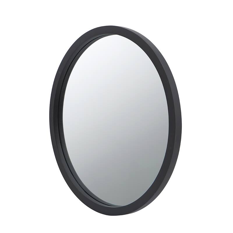 20" x 20" Circle Wall Mirror with Wooden Frame,Wall Mirror for Living Room Dining Room