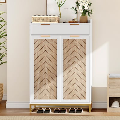 Moasis 18 Pair Shoe Storage Cabinet for Entryway Shoe Rack Organizer