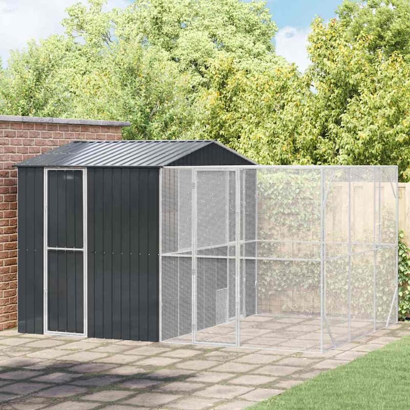 vidaXL Bird Cage Anthracite Galvanized steel - 425 x 304 x 247 cm