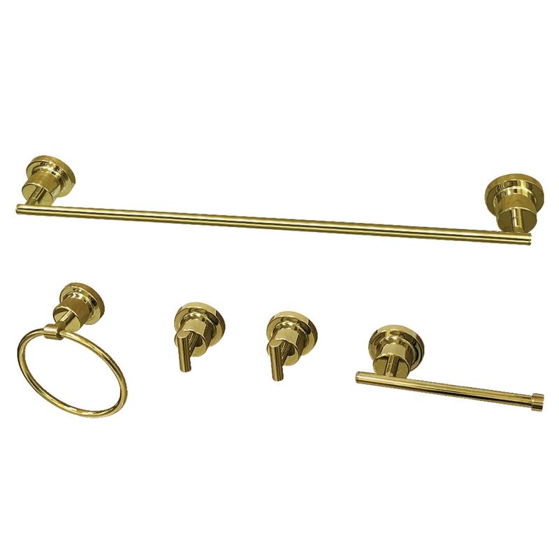 Concord 5-Piece Bathroom Accessory Set in Polished Brass