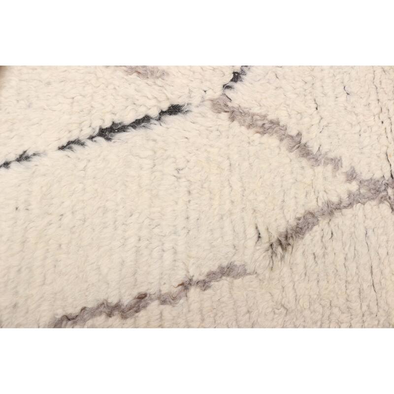 ECARPETGALLERY Hand-knotted Tangier Cream Wool Rug - 5'4 x 7'9