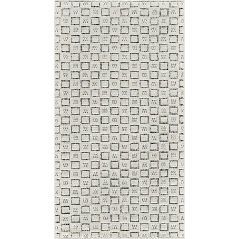 Elto Sleek Geometric Weather Resistant Current & Stylish Outdoor Rug