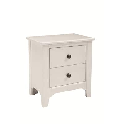 Taylor 2-Drawer Farmhouse Wood Nightstand, Sea Shell White