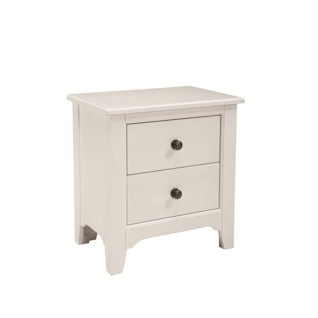 Taylor 2-Drawer Farmhouse Wood Nightstand, Sea Shell White