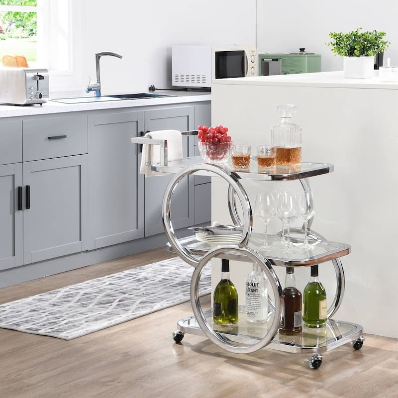 Metal Bar Cart Silver Bar Carts for the Home