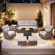 Option Brown Wicker & Beige Cushion