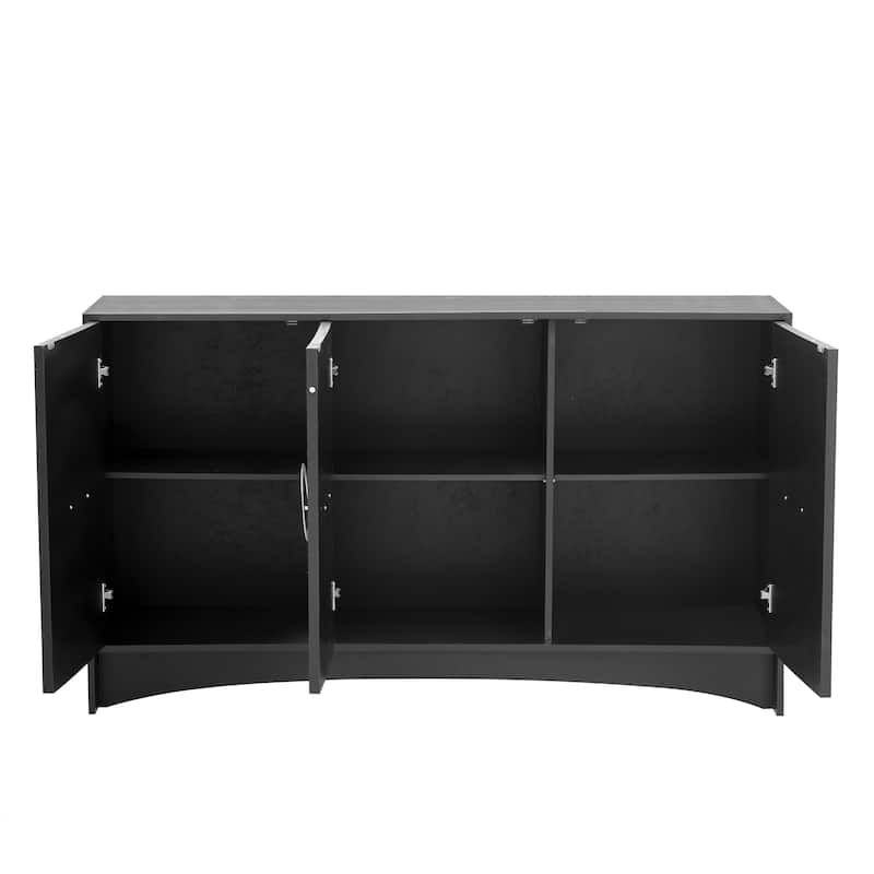 Modern Storage Cabinet with Three Doors - 17.70 x 58.20 x 33.80