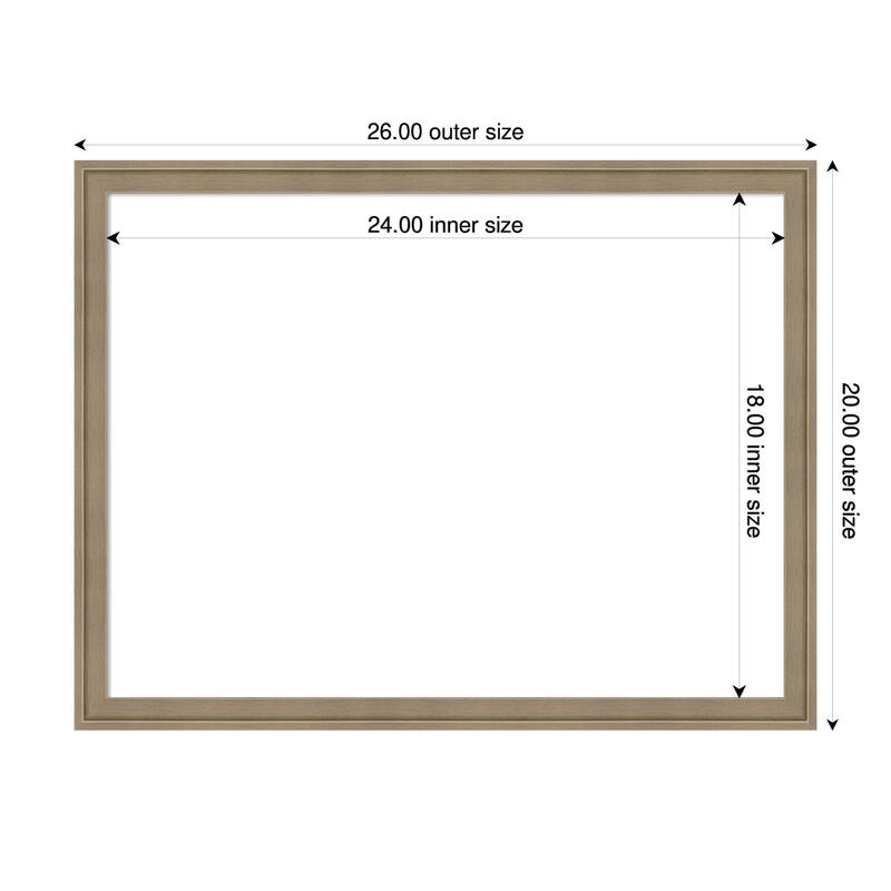 Amanti Art Florence Gold Framed Dry Erase Magnetic Board - 26 x 20 in - Florence Light Brown