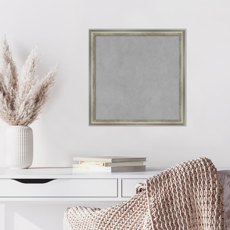 Amanti Art Salon Scoop Silver Framed Magnetic Board