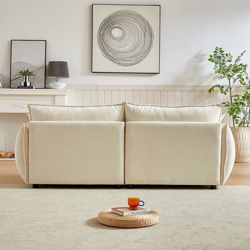 88" Modern Chenille Sofa with Extra 2 Pillows for Living Room