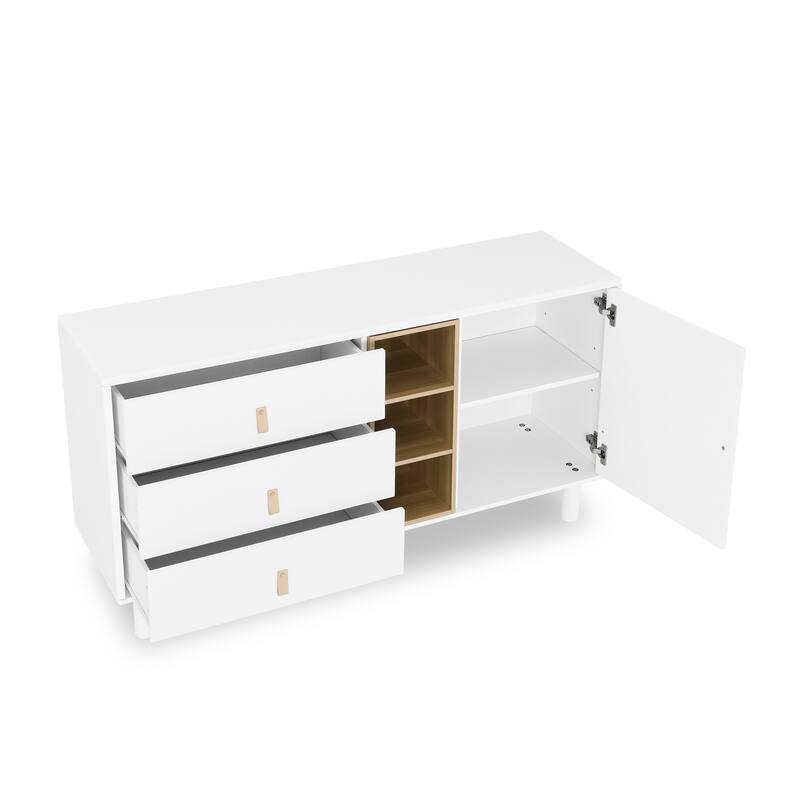 Storage Cabinet with Doors and Drawers