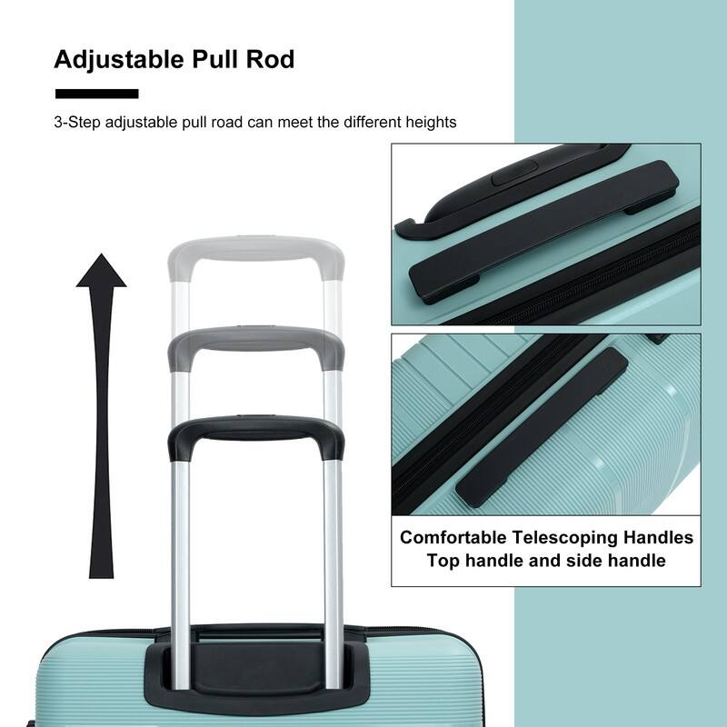 Hardshell Suitcase Double Spinner Wheels Lightweight Suitcase with TSA Lock,3-Piece Set