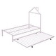 preview thumbnail 23 of 91, Metal Twin Platform Bed with Pull-Out Trundle, House-Shaped Design