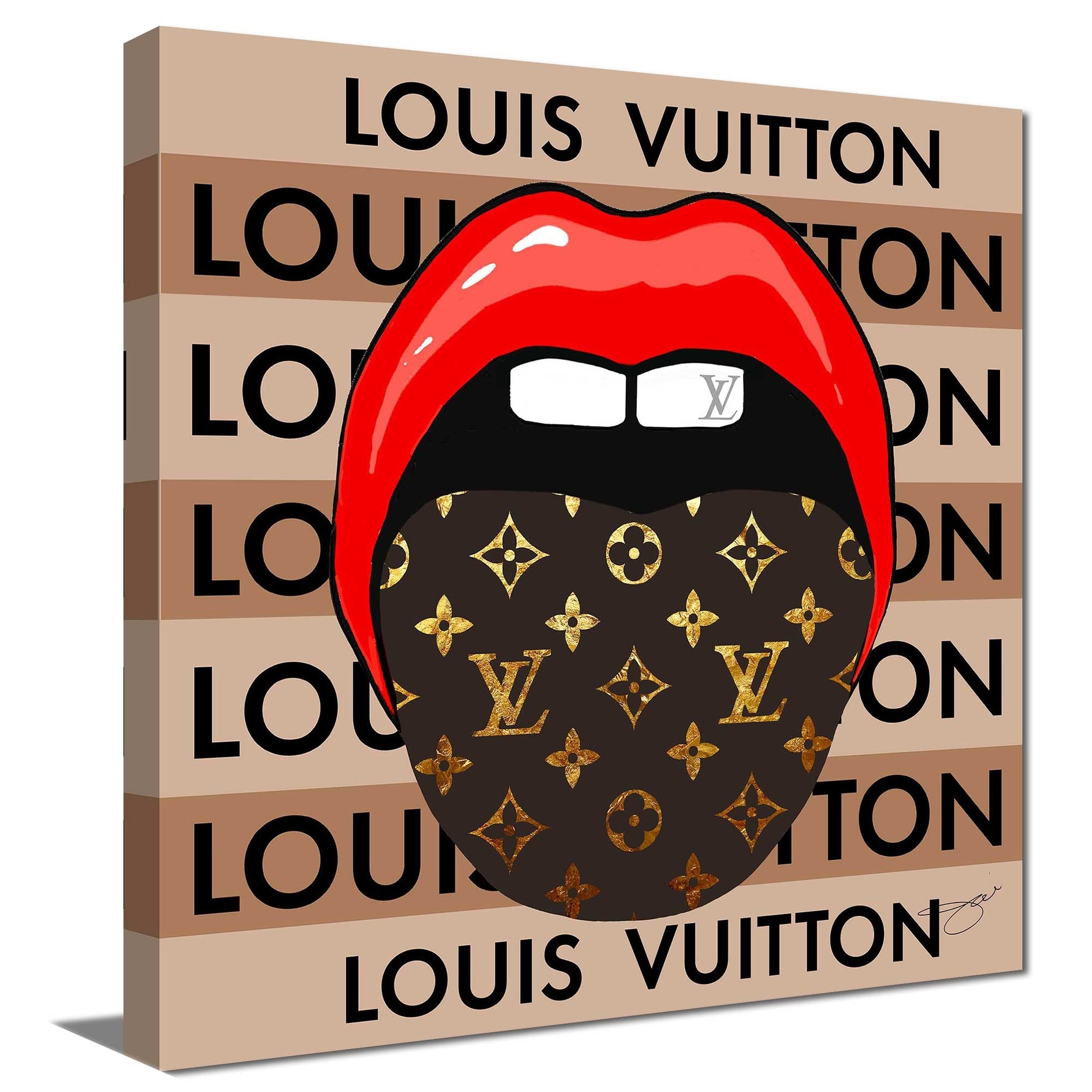 Lips With Louis Vuitton Pink Background Bedroom Duvet Cover Louis