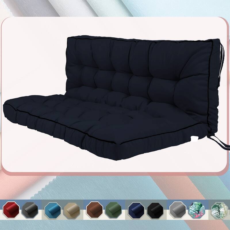 Porch Swing Replacement Cushion, 55in Outdoor Bench Cushions with Backrest Thicken 4"