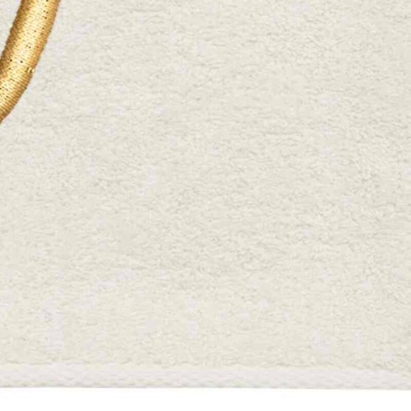 Avanti Linens Ivory/Gold Script Monogram Fingertip Towel Letter T - Fingertip Towel