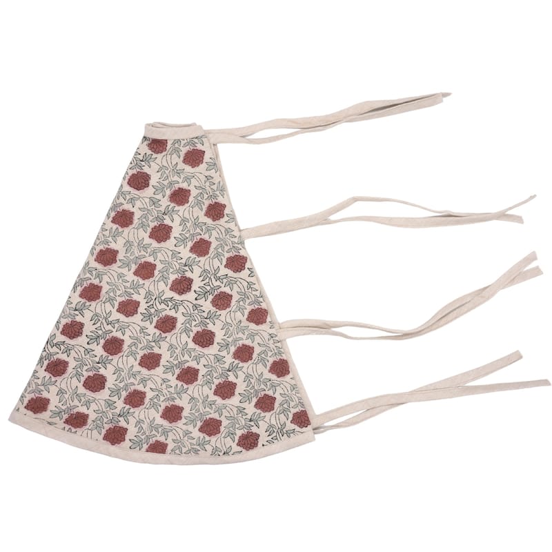 Fabdivine Block Print Linen Blend Home Decor Christmas Tree Skrit