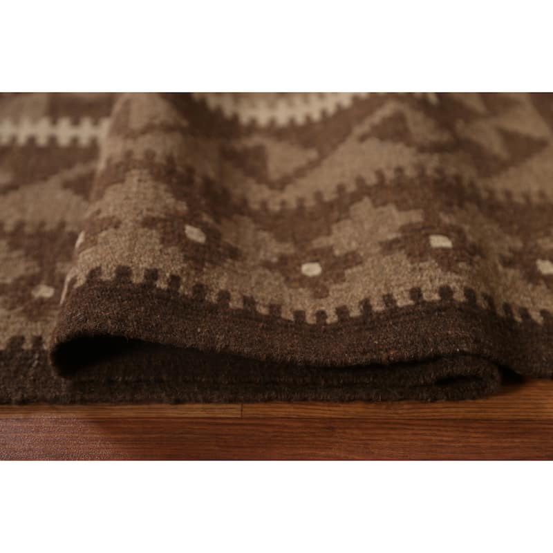 Geometric Kilim Oriental Tribal Area Rug Flat-woven Wool Carpet - 5'3" x 8'1"