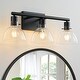 preview thumbnail 1 of 23, Modern Bathroom Vanity Light Dimmable LED Bathroom Sconce Wall Lighting Fixture with Bowl Glass Shade for Porch,Mirror Cabinets 3-Light - Black