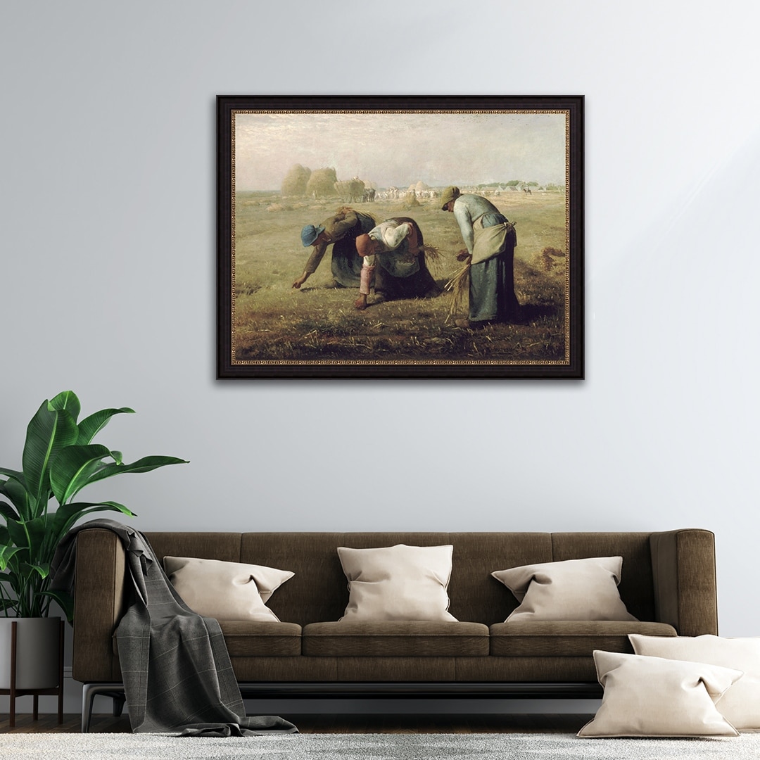 The Gleaners by Jean François Millet Giclee Print Oil Painting Black Frame  Size 30\, image size:1080x1080