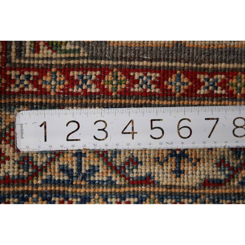 Hand Knotted Oriental 100% Wool Carpet Traditional Geometric Beige & Ivories Kazak Area Rug - 3' 0'' X 2' 0''
