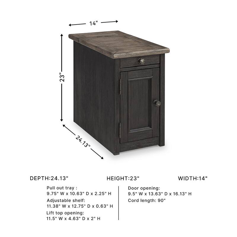 Signature Design by Ashley Tyler Creek Grayish Brown/Black Chairside End Table