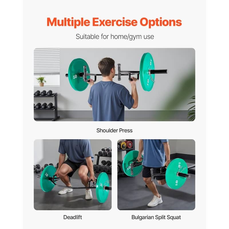 Hex Trap Bar for Deadlifts Squats Shrugs and Lunges with 2-Inch Sleeves and Open Frame Design - 56.3” x 7.9” x 22.2”