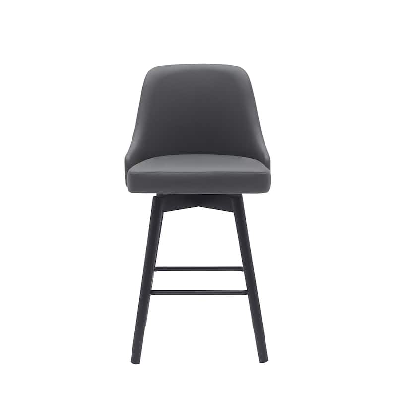 Sicily Faux Leather or Fabric Upholstered Swivel Counter or Bar Stool