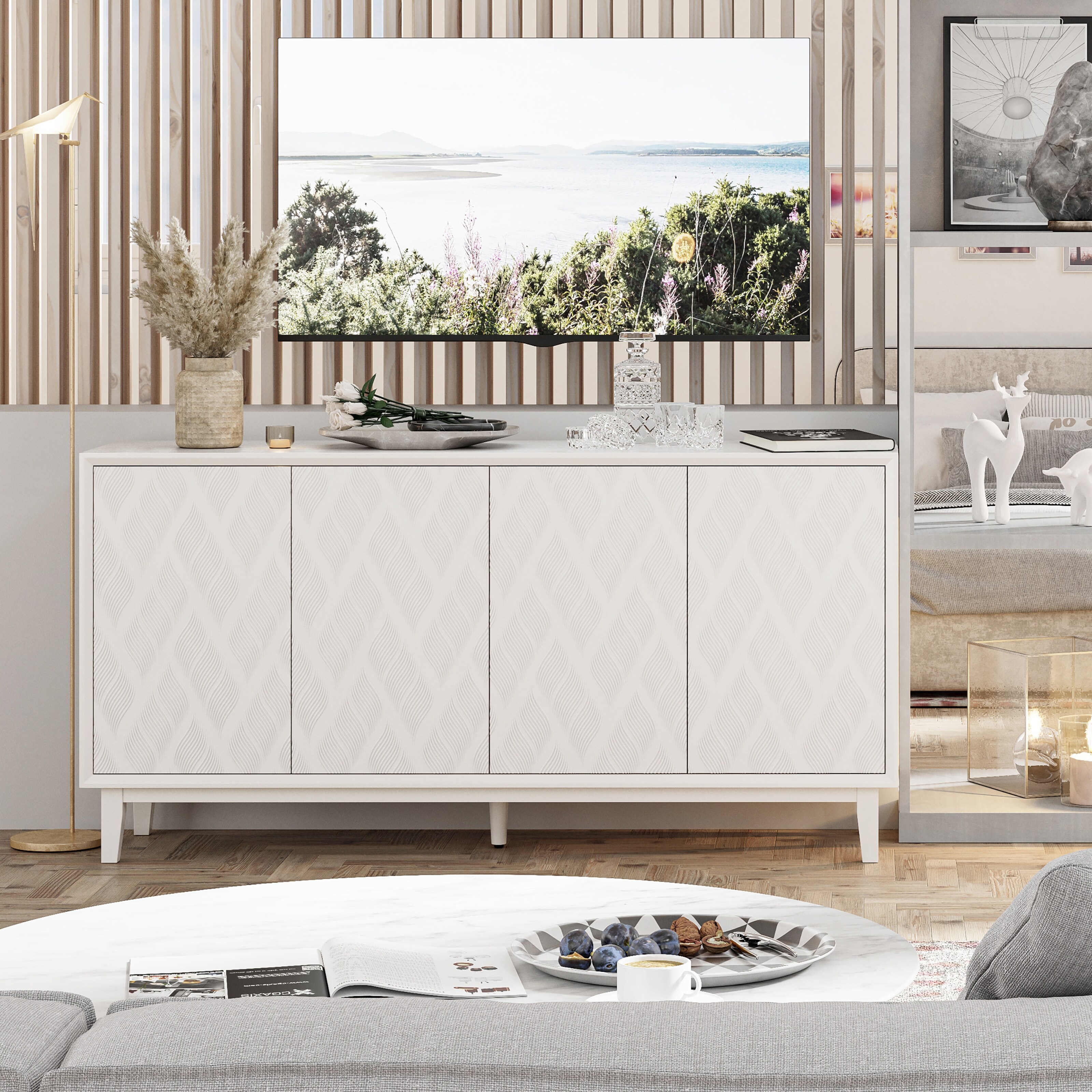 Fully assembled buffet shop sideboard