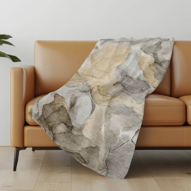 Premium Machine Washable Abstract Contemporary Sherpa Throw Blanket