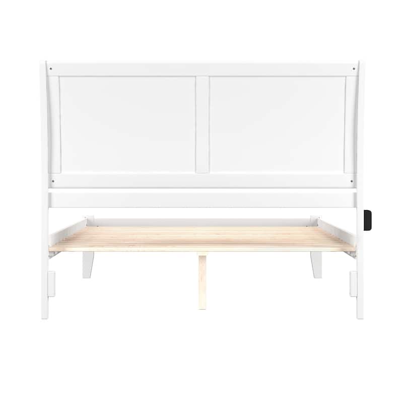 Portland Queen Wood Platform Bed in White