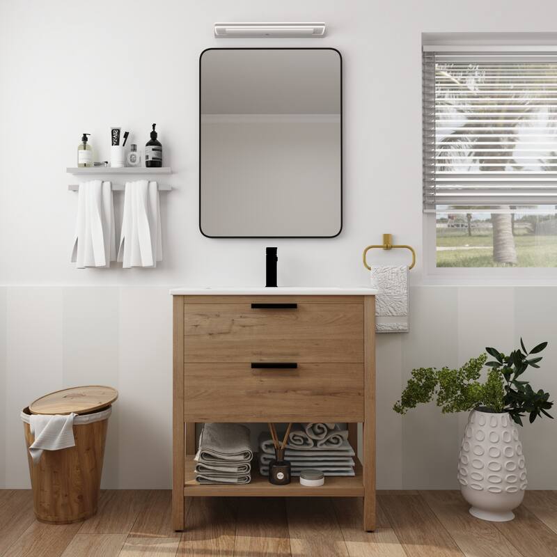 30" Bathroom Vanity with Resin Sink