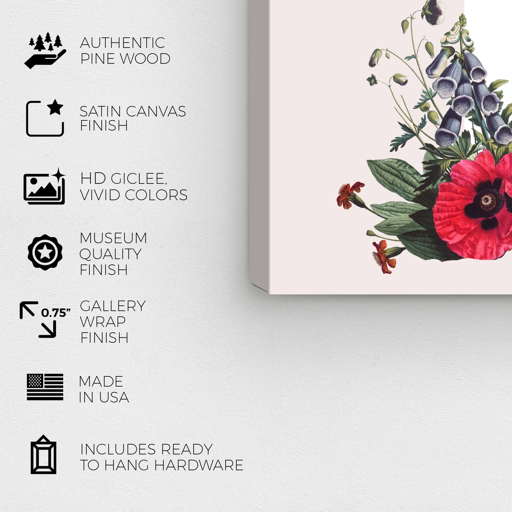 Olivias Easel Prints 'Botanical B' Floral and Botanical Pink Wall Art