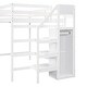 preview thumbnail 28 of 30, Full Size Loft Bed with Built-in Wardrobe Closet, Storage Staircase, Solid Pine Frame, Space-Saving Design