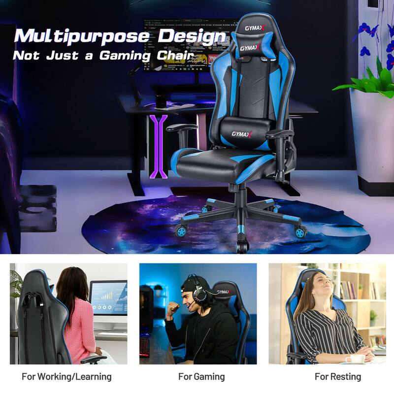 Gymax Gaming Chair Adjustable Swivel Racing Style Computer Office - See Details