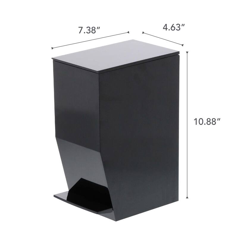 Yamazaki Home Step Trash Can, ABS Plastic, 1 gallon, 3.9 liters - L 7.48 x W 4.72 x H 10.83 inches