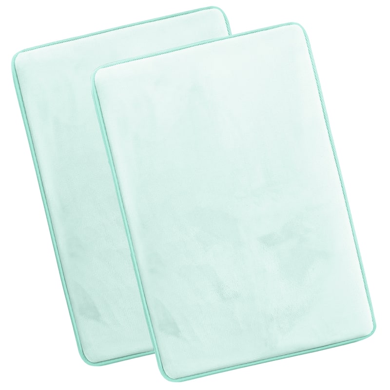 Clara Clark Ultra Soft Plush Bathroom Rug - Non-Slip, Velvet, Memory Foam Bath Mat - Set of 2 - Set of 2 (20x32) - Aqua