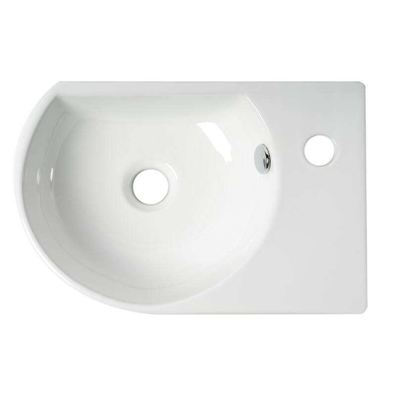 ALFI brand White 16" Small Wall Mounted Ceramic Sink with Faucet Hole